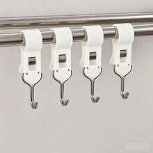 4pcs Multifunctional Clip‑On Hook, Dual‑Use Hanging Clip Hook For Closet Rod, Adjustable Clamp Hook For Hanging Bags Tissue Snacks Home Storage Organizer - Multicolor - View 10