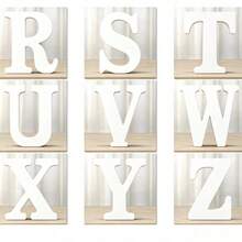 6 Inch White Wooden Letters, Unfinished Wooden Letters, Suitable For Wall Decoration, Standing Decorative Letters, Sliced Sign Decoration, Can Be Used For Crafts, Home Party Projects, Birthdays, Graduations, Etc., The Best Gift Choice. - A - View 2