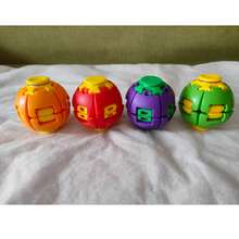 1pc 3D Printed Press & Spin Stress Relief Ball Halloween Finger Spinner Toy Random Color - Multicolor - View 11