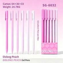 Gradient Gel Pen Set, 4 Sets Aesthetic Pastel Colors, 0.5mm Fine Tip Black Ink Retractable Cap Diary Pens, For Note-Taking, School And Office Supplies - Sets - View 5