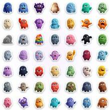 50pcs Fun Plush Monster Stickers, Cute Expression Illustration Scrapbook Collage Decorative Stickers - Multicolor - View 4