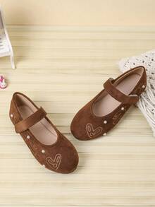 Vintage Style Versatile Outdoor Casual Girls Shoes For Autumn/Winter - Brown - View 2