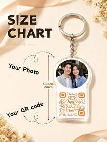 1/3/5 個客製化設計圖片與 QR Code 照片條鑰匙圈，情人節禮物、照片鑰匙圈、週年紀念禮物、包包配件 - 彩色 - 查看 3