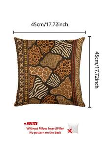 African Safari Patchwork Animal Print Table Runner, Pillow Case, Placemat, Bohemian Zebra Leopard Giraffe Pattern, Geometric Border Dining Table Party Kitchen Home Decor - Multicolor - View 9