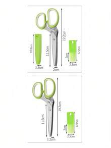 Green And White 5-Layer High-Efficiency Kitchen Scissors - Multicolor - View 11