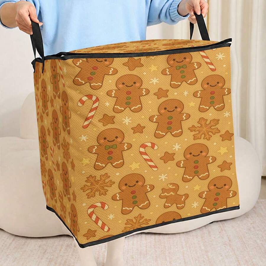 1pc Large Capacity Star-Shaped Lid Storage Box, Foldable Organizer Bin, Suitable For Blankets And Quilts, Equipped With Durable Zipper, Perfect Holiday Home Gift, Can Be Used For Under-Bed Storage. Storage Box With Lid, Organizer Bin With Lid, Extra Large Quilt Organizer, Storage Box With Lid, Storage Box, Storage Box With Lid, Storage Cabinet, Medicine Storage Box, Box-Style Storage, Storage Bin, Cabinet - Multicolor - View 1