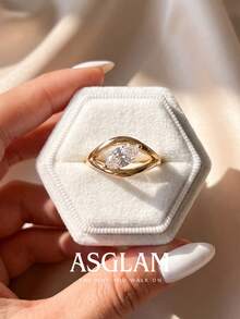 1pc Multi-Function Horse Eye Ring, Suitable For Girls' Daily Wear, Wedding Ceremony, Girlfriend Gift - Curved Eyelet - View 2