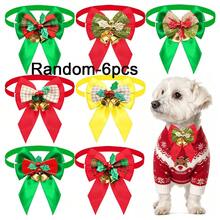2/6pcs Christmas Style Pet Bell Bow Tie Multi-Color Checkered Collar Cat Dog Holiday Party Decoration Accessories - Multicolor - View 9