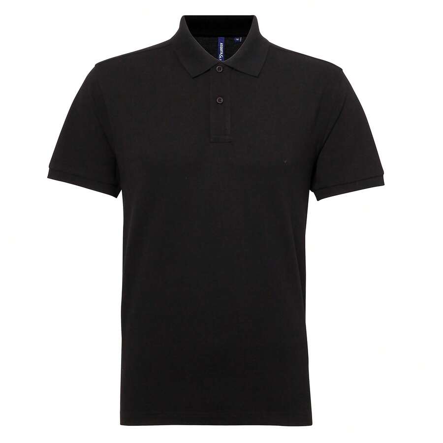 Roly Asquith & Fox Mens Short Sleeve Performance Blend Polo Shirt - Black - View 1