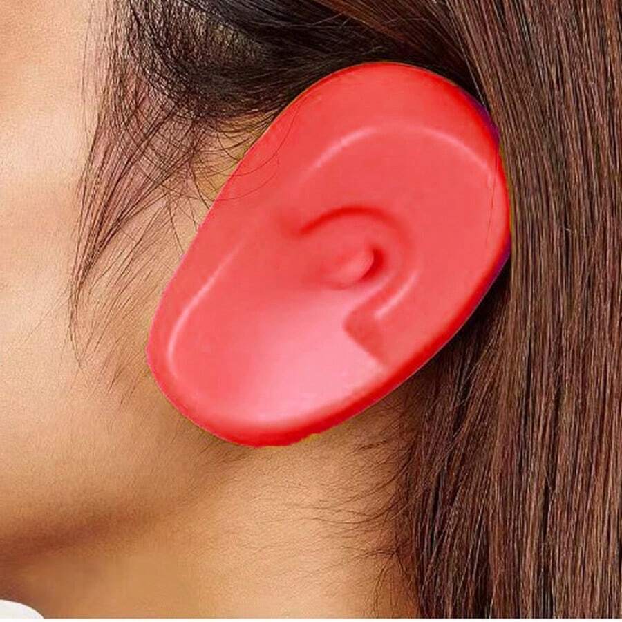 2-6pcs Silicone Hair Dye Ear Covers Waterproof Hair Coloring Ear Caps Salon Hair Oil Inverted Ear Protectors Hairdressing Tools Pink - A - View 1