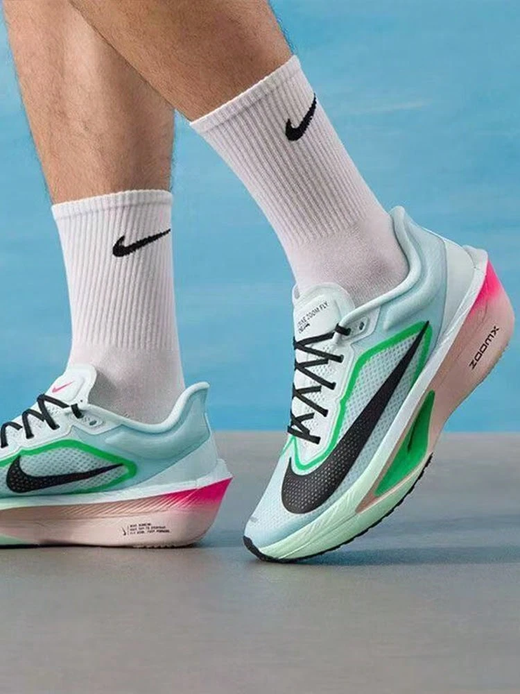 Nike Zoom Fly 6 Sepatu Lari Kasual Maraton Low-Top Serbaguna, Nyaman, Pelat Serat Karbon, Tahan Lama, Mendukung, Meningkatkan Tinggi Badan, dan Memantul, Pria, Biru - Biru - View 1