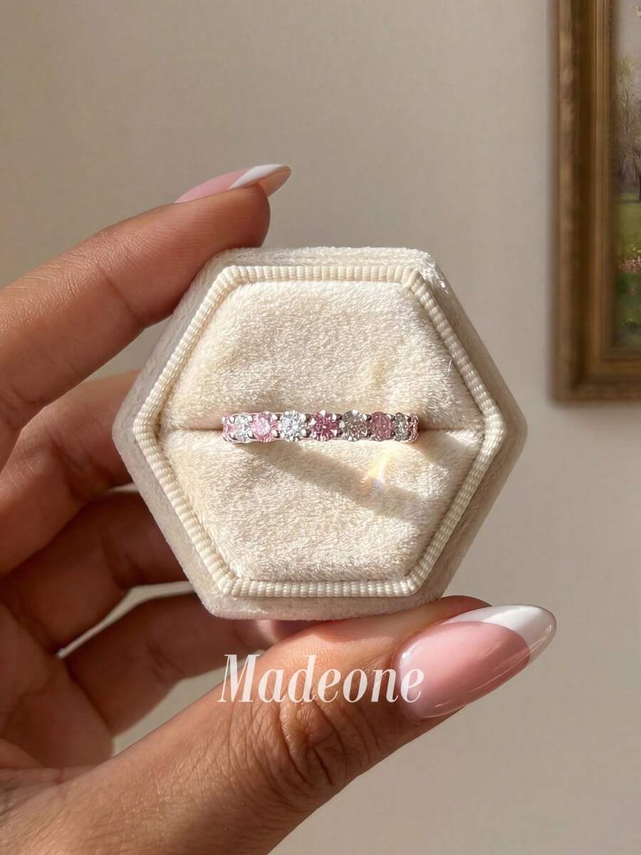MADEONE 1件女款閃亮鋯石戒指，適合訂婚、婚禮、派對、日常配戴，週年紀念珠寶禮物