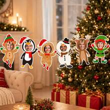 Custom Photo Christmas Banner, Personalized Christmas Party Decor, Cute Wall Hanging Garland, Customized Tree Ornament Accent, Customizable Living Room Decor Keepsake, Holiday Home Decor, Xmas Gift For Family Friends, Room Decor,Christmas Decorations - Style D - View 4