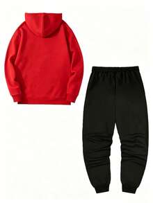 Impala Men Hoodie Co-Ords - Red - View 2