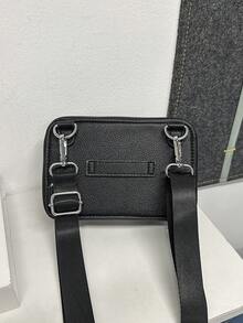 peach tree Men's Crossbody Bag Shoulder Small Square Bag Fashion PU Waterproof Wallet Solid Color Neutral Business Storage Bag, Sling, Anti-Theft, Minimalist - Multicolor - View 9