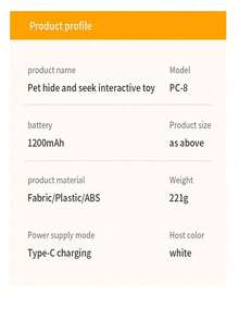 Interactive Electric Cat Toy, USB Rechargeable, Suitable For All Cats To Play - Hide And Seek Game, Durable Plastic Material, Indoor Play - Suitable For Kittens And Adult Cats, Pet Entertainment, Sturdy Structure, Automatic Cat Toy, Artificial Feathers. - View 11