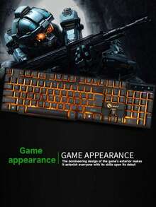 AKKHOO Set Keyboard dan Mouse Gaming Mekanik RGB Bercahaya, Kombo Keyboard dan Mouse Berkabel untuk Komputer Desktop dan Laptop - Hitam - View 5