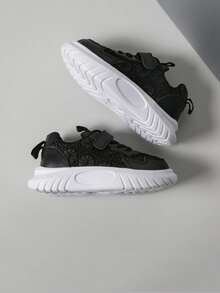 Children's Spring/Autumn Fashion Breathable Versatile Girls' Vintage Floral Decor Casual Sports Sneakers - Black - View 5