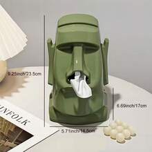 Fun Stone Statue Tissue Box, Built-In Spring, Multi-Functional Desktop Storage Rack, Earphone Stand, Fashion Glasses Jewelry Display, Home Office Decor - Same Style, Multiple Colors - View 3