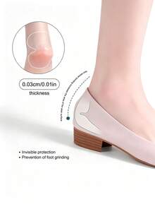 10pcs Transparent Invisible Anti-Friction Heel Pads, Thin Self-Adhesive 2-In-1 Heel Cushions For High Heels, Sneakers, Loafers And Boots - Clear - View 3