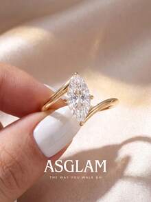 1pc Multi-Function Horse Eye Ring, Suitable For Girls' Daily Wear, Wedding Ceremony, Gift For Girlfriend - Torsional Arm Four-claw Horse Eye - View 4
