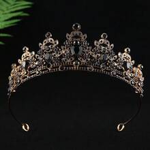 1 buah Bando Mahkota Perak Wanita, Cocok untuk Pengantin, Pernikahan, Pesta, Dansa, Kontes Kecantikan, Aksesori Rambut Wanita Gaya Gothic - View 7