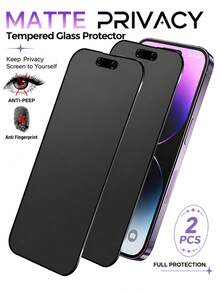 CASECOPS 2pcs Matte Privacy Screen Protector, Anti-Peeping Privacy Accessory, 9H+ Hardness Tempered Glass, Anti-Glare, Anti-Fingerprint, Suitable For Phone Case, Easy Installation, Bubble-Free, Smooth Fit, Compatible With IPhone 17/17 E/17 Pro/17 Air/16/15/14 Plus/13/12/11 Series - 2pcs - View 11