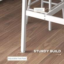 3 Piece Bar Table Set With 2 Stools, Industrial Bar Table And Stool, Dining Table And Chair, - Oak + Engineered Wood - View 6