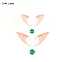 2 Pairs Fairy Ears, Soft Pointed Ears For Cosplay, Magic Makeup Ball Vampire Ears Costume Accessories, Suitable For Halloween/Christmas - Multicolor - View 12