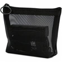 3/1pc Minimalist Makeup Bag - Lightweight, Durable, Zippered Travel Storage Pouch With Adjustable Strap, Multifunctional Portable Mesh Transparent Toiletry Bag, Simple Storage Bag With Zipper - A - View 8