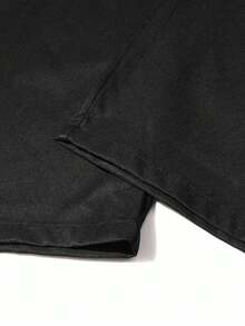 New Arrival | 1pc Women's Drawstring Elastic Waist Cargo Pants With Pockets Loose Wide Leg Casual Long Pants - Black - View 4