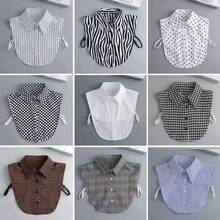 Striped Detachable Shirt Collar, Half Shirt With Button-Up Collar, Suitable For Daily Wear, Graduation Ceremony, Halloween Costume Accessory - Multicolor - View 10