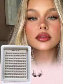 Brown Natural Wispy Lash Clusters, Anime Lash Clusters, Spiky Lash Extensions, C Curl Individual Lash Extensions, Spiky Individual Lash Extensions, 8-16mm Flat Bottom Lash Clusters, DIY Eyelash Extensions At Home - D - View 7