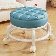 1pc Comfortable Padded Swivel Caster Mobile Stool, Home, Household, Decorative, Office, Footrest, Push And Pull - Multicolor - View 8