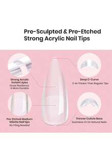 120 miếng móng tay giả acrylic dáng hạnh nhân ngắn, móng dán phủ toàn bộ bán mờ đúc sẵn, móng gel trong suốt hình vuông dán ép để nối móng, làm nail DIY tại nhà - Nhiều màu - Xem 3