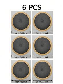 1pc/4pcs/6pcs 15-Inch Black Round Woven Placemats, Round PP Woven Placemats, Wide Paper Edge, Washable, Wipeable, Easy To Clean, Heat Resistant, Suitable For Holiday Parties, Indoor And Outdoor Daily Use - Black - View 12