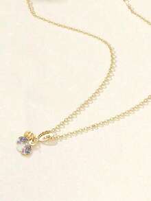 1pc Shiny Bee Necklace For Women, Exquisite Anniversary Gift For Girlfriend - Firefly - View 5