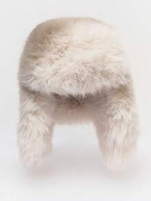 White Oversized Faux Fur Trapper Hat - Multicolor - View 2