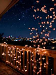 1 Cherry Blossom Branch LED Light, USB Powered, 144 LED/96 LED/72 LED, 8 Flashing Modes, Soft And Bendable, Suitable For Indoor And Outdoor, Living Room, Bedroom, Wall, Wedding Decoration, Party Atmosphere Light, Valentine's Day, Birthday And Graduation Gift - Multicolor - View 4