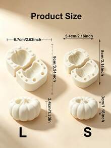 Halloween Pumpkin 3D Silicone Mold, Fall & Thanksgiving Fondant Chocolate Cake Decorating Tray, DIY Baking Tool For Candy, Polymer Clay, Cookies, Pastry & Sugar Art, Reusable Kitchen Baking Supplies - Beige - View 3
