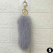 Faux Plush Fox Tail Keychain Fluffy Bag & Car Hanging Charm Pendant For Women - Multicolor - View 14