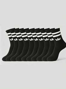 1/5/10/20 Pairs Men's Striped Letter Pattern Knee-High Socks, Sports Socks, Couple Socks, Sweat-Absorbent And Breathable, Suitable For Daily Wear And Sports - Multicolor - View 4