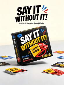 1件 Say It Without It 派對遊戲，趣味禁語猜卡遊戲，適合家庭與朋友的互動桌面遊戲，3-8人玩，便攜式桌遊，適用於萬聖節、聖誕節、假日、露營、生日晚會娛樂禮物 - 彩色 - 查看 5