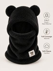 1 chiếc mũ trùm đầu Balaclava nỉ unisex mùa thu/đông, thiết kế tai gấu dễ thương, khăn che mặt giữ ấm chống gió có mũ, bảo vệ cổ bằng lông mềm, phù hợp cho đạp xe, trượt tuyết, cắm trại, đi làm và mặc ngoài trời thời tiết lạnh - nhiều màu - Xem 6