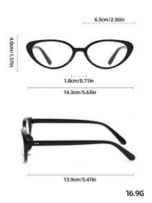 1/2 Pairs Solid Color Cat Eye Transparent Glasses, Unisex, Made Of Casual Plastic Material, Suitable For Daily Wear, Party, Street Style And Other Occasions, A Versatile Accessory Choice - Transparent - View 7