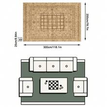 1PC Beige Brown Geometric Star Grid Pattern Vintage Oriental Rug, Traditional Faux Cashmere Rectangular Area Carpet With Center Grid, Multi-Pointed Star And Diamond Border Details, Machine Washable, Suitable For Living Room/Bedroom, Warm Tone Home Decor For Autumn/Winter - Multicolor - View 14