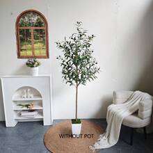 110-200CM Artificial Olive Tree Tall Branch Faux Plant Plastic Leaves Indoor Decor Plant, Suitable For Home Living Room Balcony Garden Decoration - Multicolor - View 7