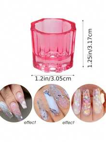 2pcs Nail Art Cups, Nail Liquid Bowl, Moisturizing Dish, Acrylic Powder Box, Acrylic Nail Bowl - Multicolor - View 5