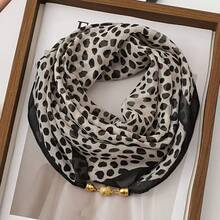 Women's Leopard-Print Scarves, Fashionable Neck Warmers, Chiffon Square Scarves For Spring, Summer, Fall, And Winter, Versatile And Warm Neck Warmers - Multicolor - View 2