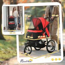 Foldable Pet Stroller With Three Wheels, Small, Medium Dogs, Red On-Site - 1 - View 3